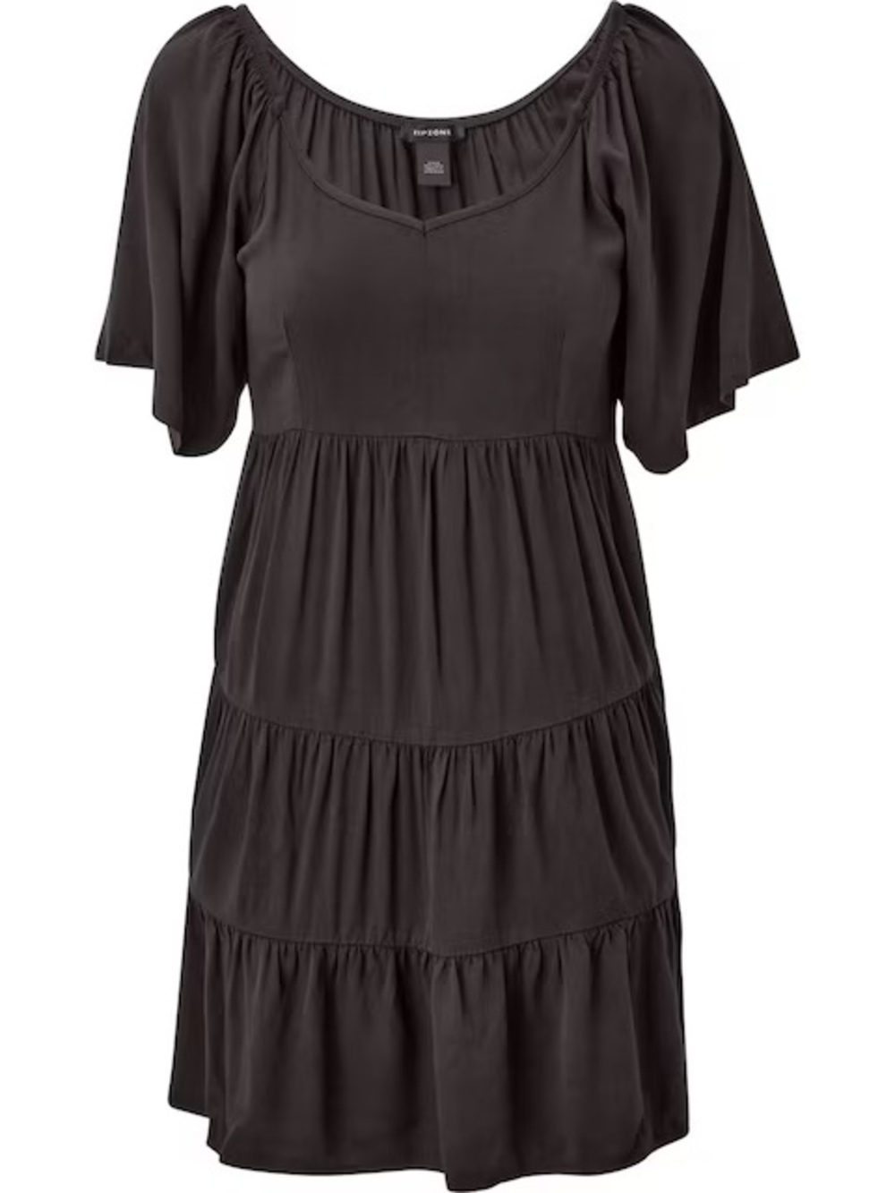 Women’s Black Tiered Scoop-Neck Dress